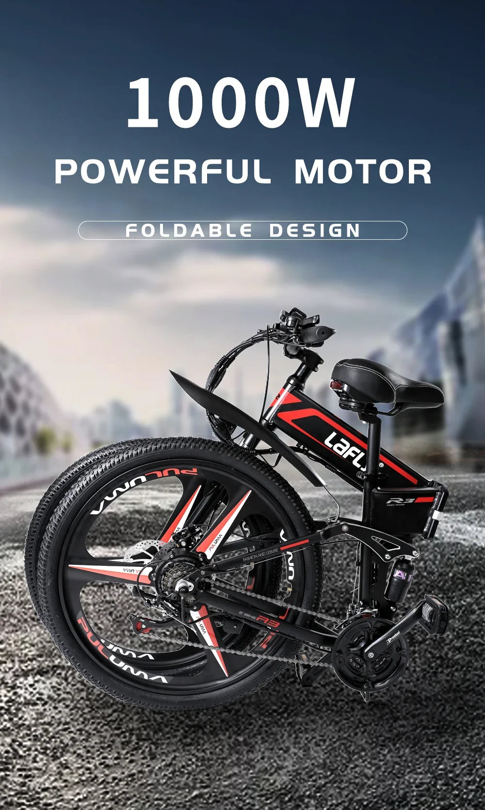 Factory direct delivery of 2025 new LAFLY X3 1000W 48V 17AH urban mountain off-road all-terrain adult electric bicycle