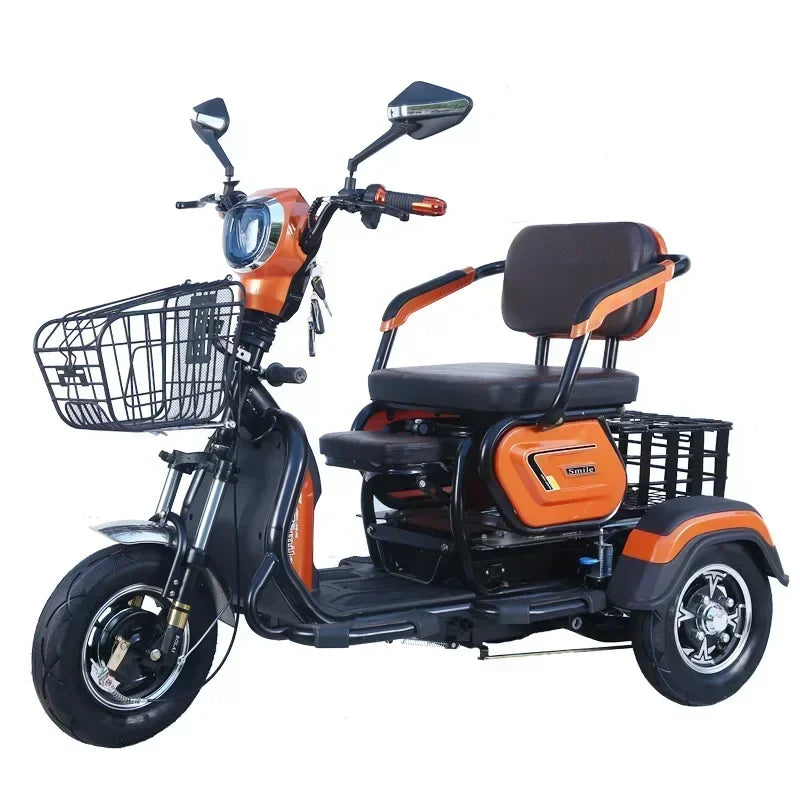 New Electric tricycle 1000W72V22A Small Parentchild Mobility Scooter Leisure Portable outdoor travel electric tricycle Load300KG