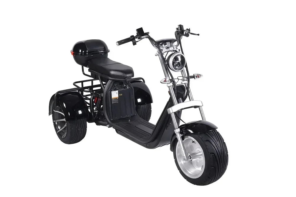 Electric Tricycle MaxLoad 300KG Max Speed 55KM/H Electric Scooter Basket Motorcycle Mileage 90KM 3000W 60V30AH Mobility Scooter