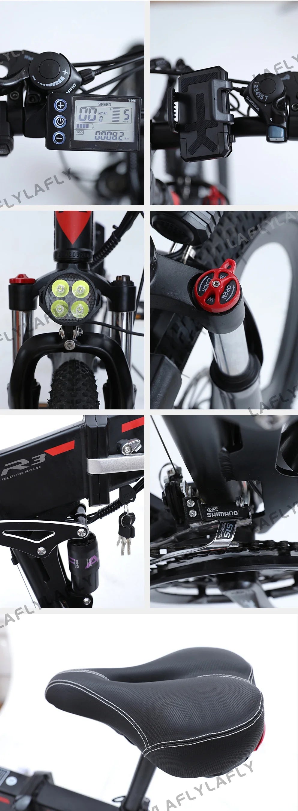 Factory direct delivery of 2025 new LAFLY X3 1000W 48V 17AH urban mountain off-road all-terrain adult electric bicycle