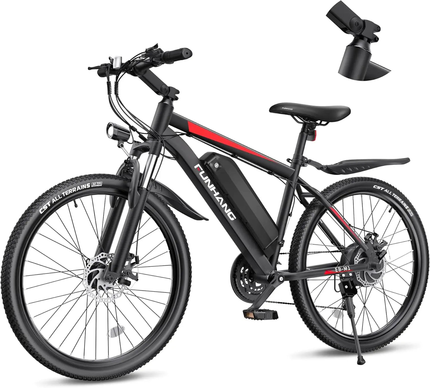 Electric Bike for Adults, 26'' 1000W Peak Ebike,Up to 50 Miles 21.7MPH Electric Mountain Bike with 48V 374.4WH Removable Battery