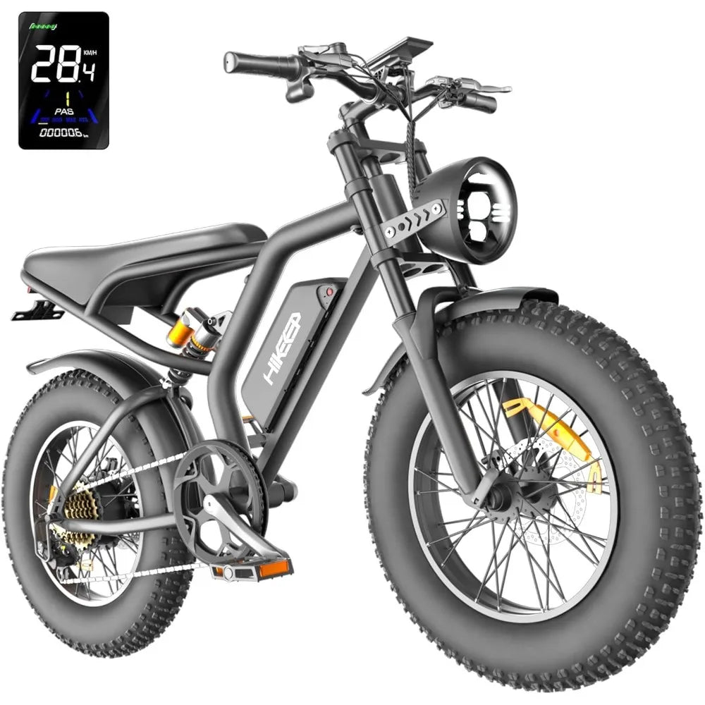 Electric Bike for Adults,20 inch Fat Tire Ebike with 1000W Motor 48V13Ah Battery Up to 32MPH / 62Miles,7 Speed  Electric Bicycle