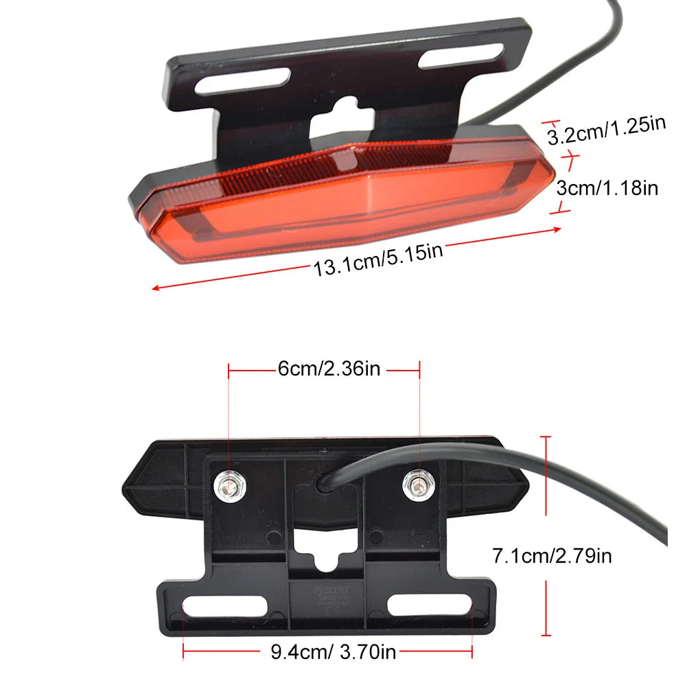 E-Bike Front Brake Rear Light Taillight Set 24V 36V 48V Ebike Headlight with Switch For Electric Bike Scooter Turn Signal Lamp