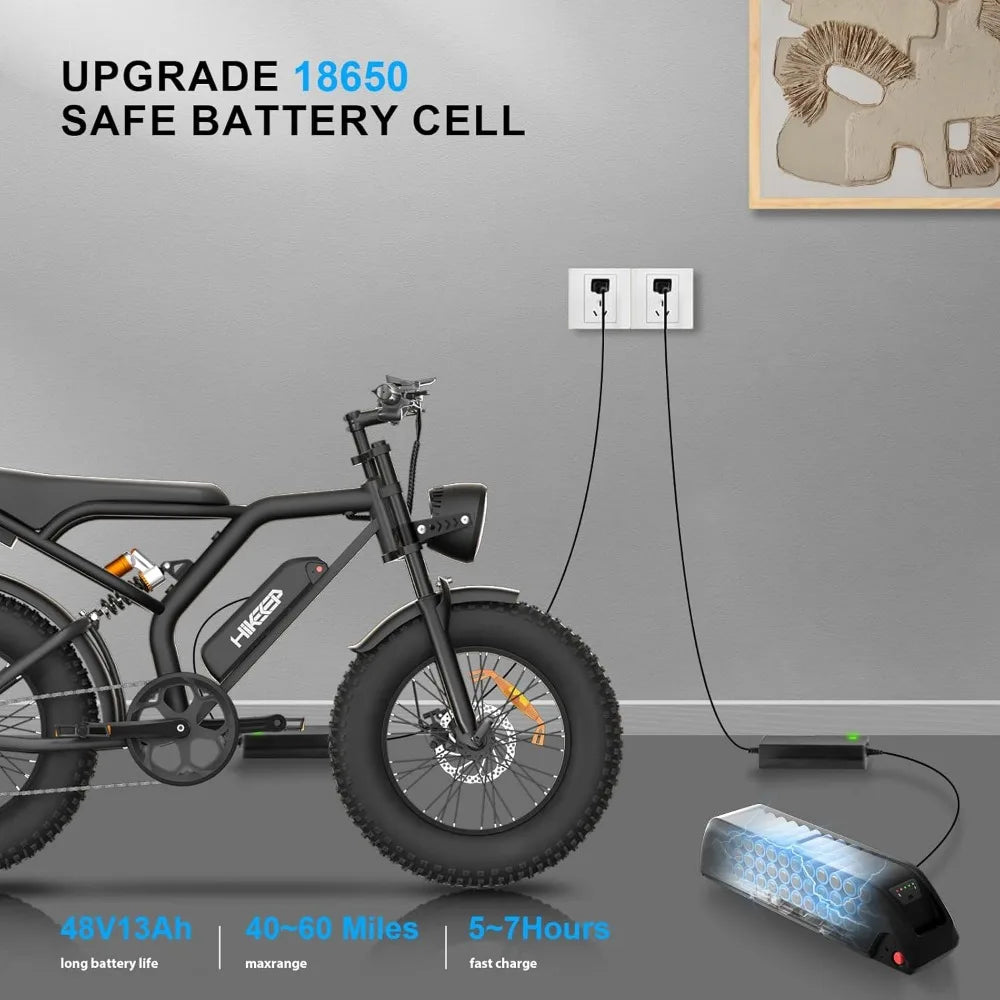 Electric Bike for Adults,20 inch Fat Tire Ebike with 1000W Motor 48V13Ah Battery Up to 32MPH / 62Miles,7 Speed  Electric Bicycle