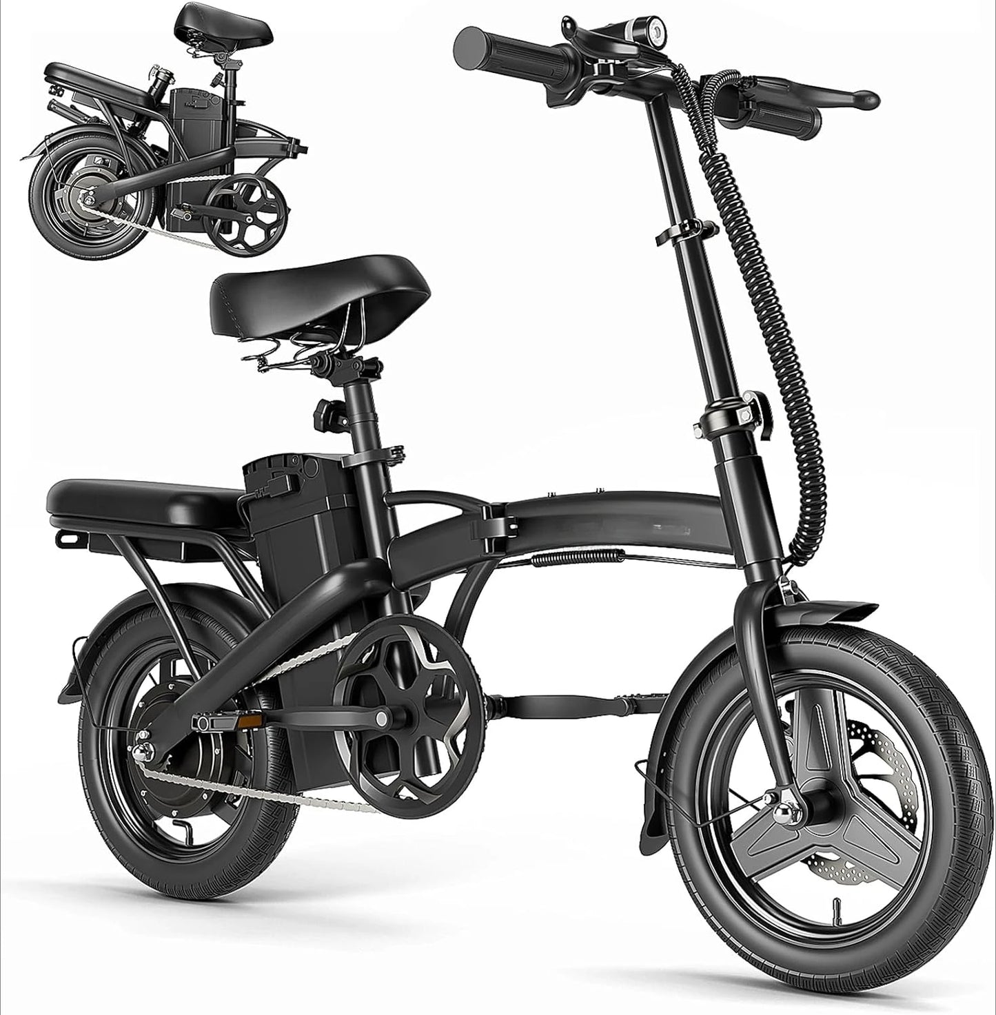 Electric Bike for Adults 750W Motor, 20 mph Folding Ebike, 14" Adults Electric Bicycles with Smart Uphill, 36V 10.4Ah Battery