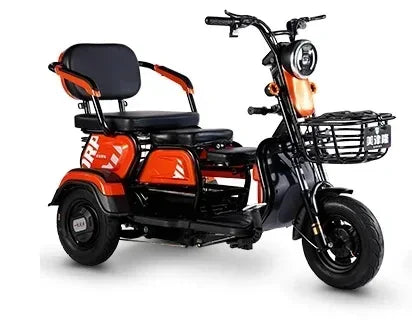 Electric Tricycle Scooter Adult Cargo Electric Bike 24Inch Fat Tire Electric With Basket Parent-child Mobility 3 Wheel E-Scooter