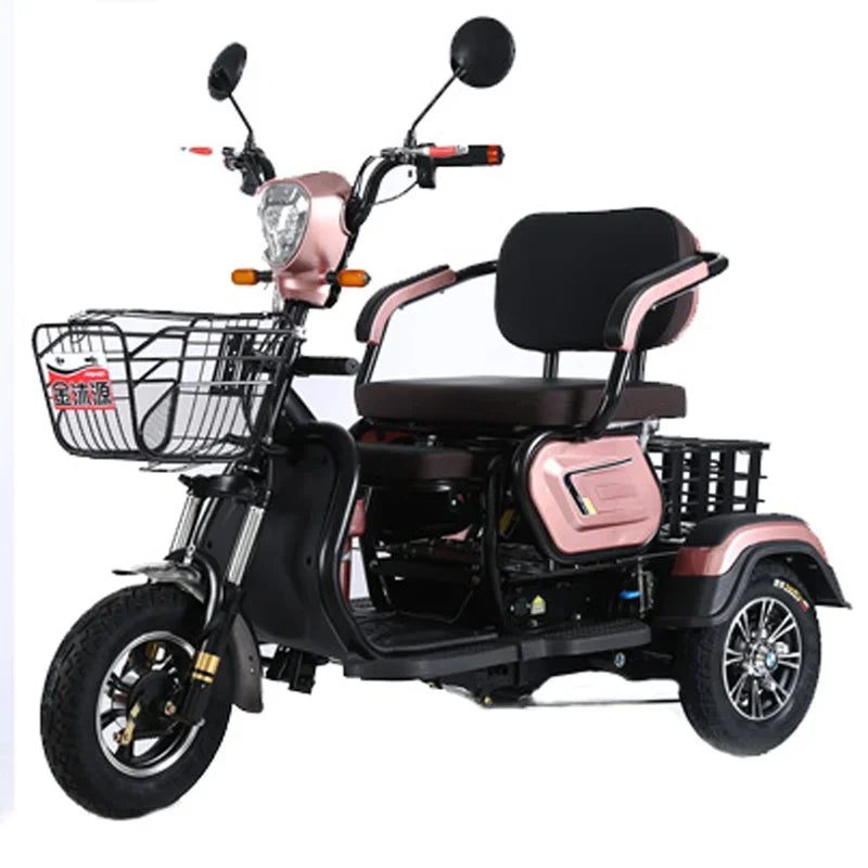 New Electric tricycle 1000W72V22A Small Parentchild Mobility Scooter Leisure Portable outdoor travel electric tricycle Load300KG