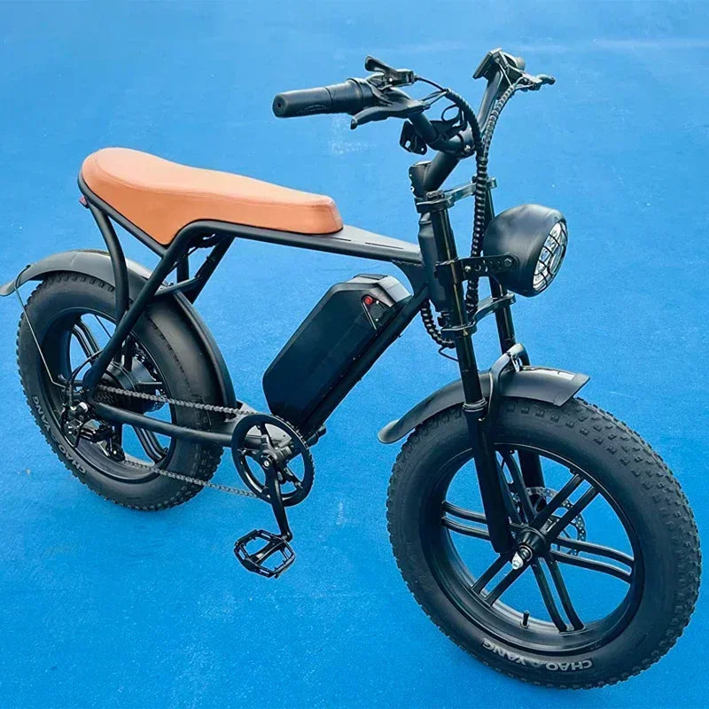 Ebike V8 1000W 48V 15AH V8 Back Seat Fat Tire Electric Bike Beach Cruiser Off-Road Electric Bike Adult Mountain Electric Bike