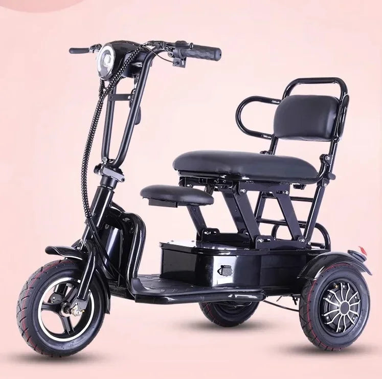 Mini Portable Electric Tricycle 350wMotor 48v 25ah Adult transportation for the elderly 10 inch light 3 wheel electric scooter