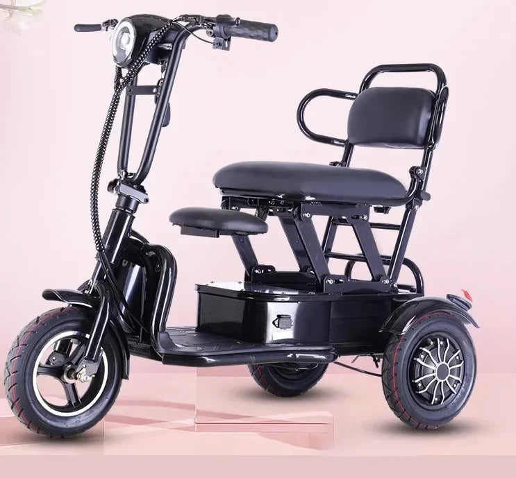 Mini Portable Electric Tricycle 350wMotor 48v 25ah Adult transportation for the elderly 10 inch light 3 wheel electric scooter