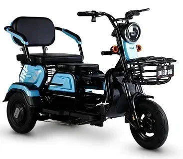 Electric Tricycle Scooter Adult Cargo Electric Bike 24Inch Fat Tire Electric With Basket Parent-child Mobility 3 Wheel E-Scooter