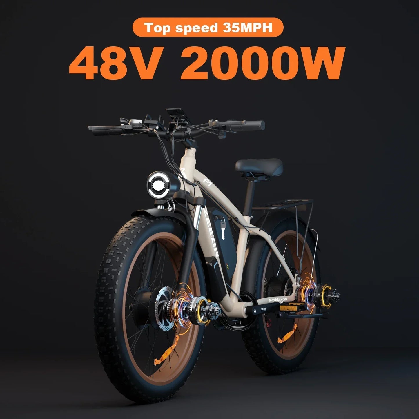 Electric Bicycle new F1 2000w dual motor 48v 22.4ah battery  26inch tire Electric bike adult Hydraulic brake snow beach E-bike