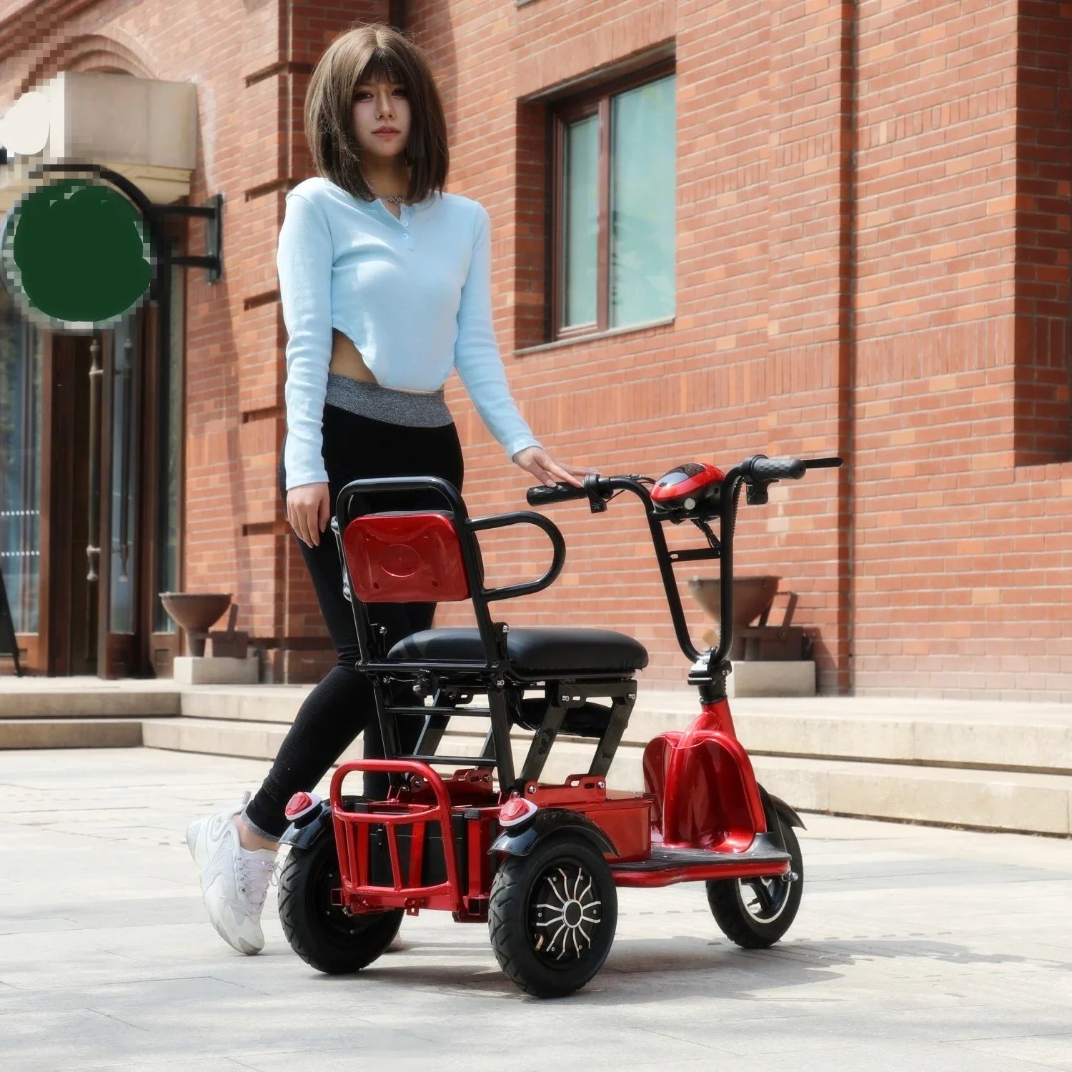 Mini Portable Electric Tricycle 350wMotor 48v 25ah Adult transportation for the elderly 10 inch light 3 wheel electric scooter