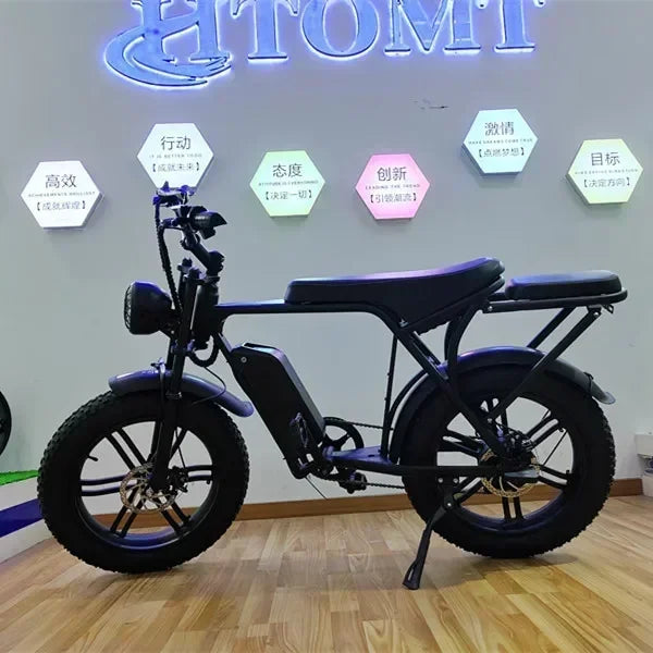 Ebike V8 1000W 48V 15AH V8 Back Seat Fat Tire Electric Bike Beach Cruiser Off-Road Electric Bike Adult Mountain Electric Bike