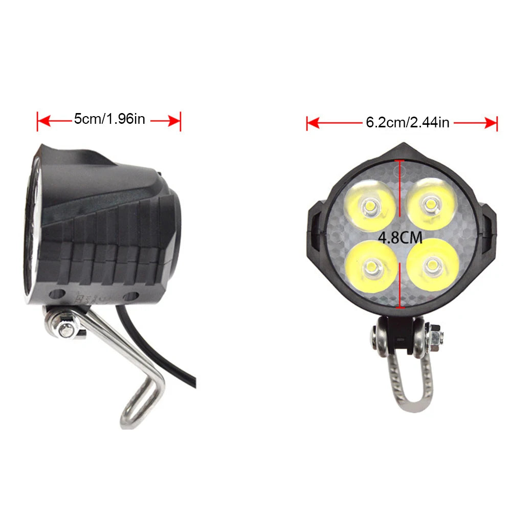 E-Bike Front Brake Rear Light Taillight Set 24V 36V 48V Ebike Headlight with Switch For Electric Bike Scooter Turn Signal Lamp