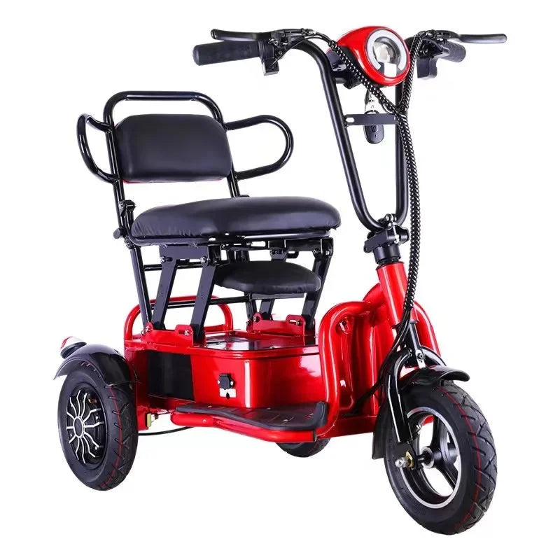 Mini Portable Electric Tricycle 350wMotor 48v 25ah Adult transportation for the elderly 10 inch light  3 wheel electric scooter