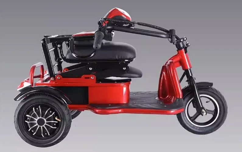 Mini Portable Electric Tricycle 350wMotor 48v 25ah Adult transportation for the elderly 10 inch light 3 wheel electric scooter