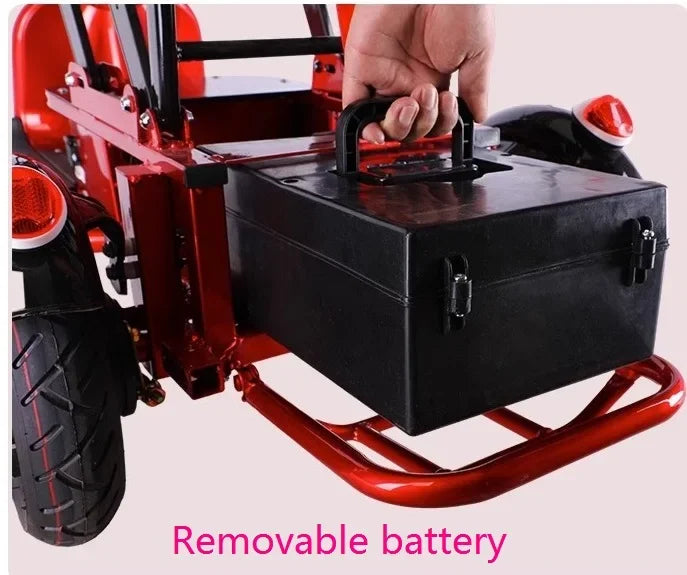 Mini Portable Electric Tricycle 350wMotor 48v 25ah Adult transportation for the elderly 10 inch light 3 wheel electric scooter