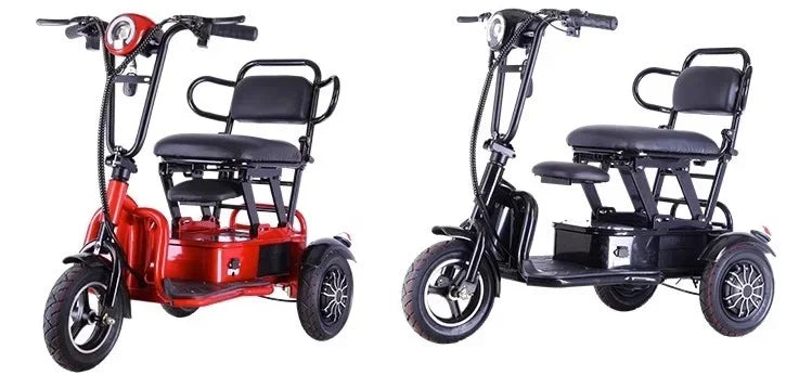 Mini Portable Electric Tricycle 350wMotor 48v 25ah Adult transportation for the elderly 10 inch light 3 wheel electric scooter