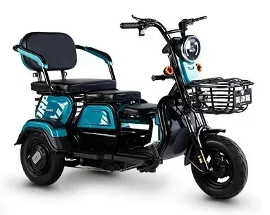 Electric Tricycle Scooter Adult Cargo Electric Bike 24Inch Fat Tire Electric With Basket Parent-child Mobility 3 Wheel E-Scooter